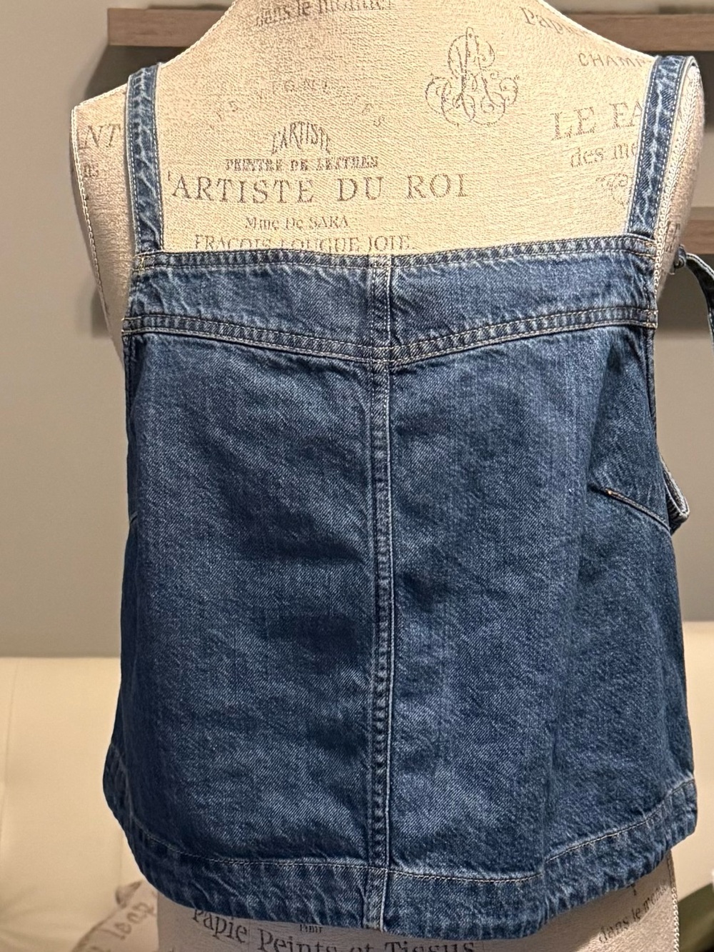 Denim top with adjustable straps